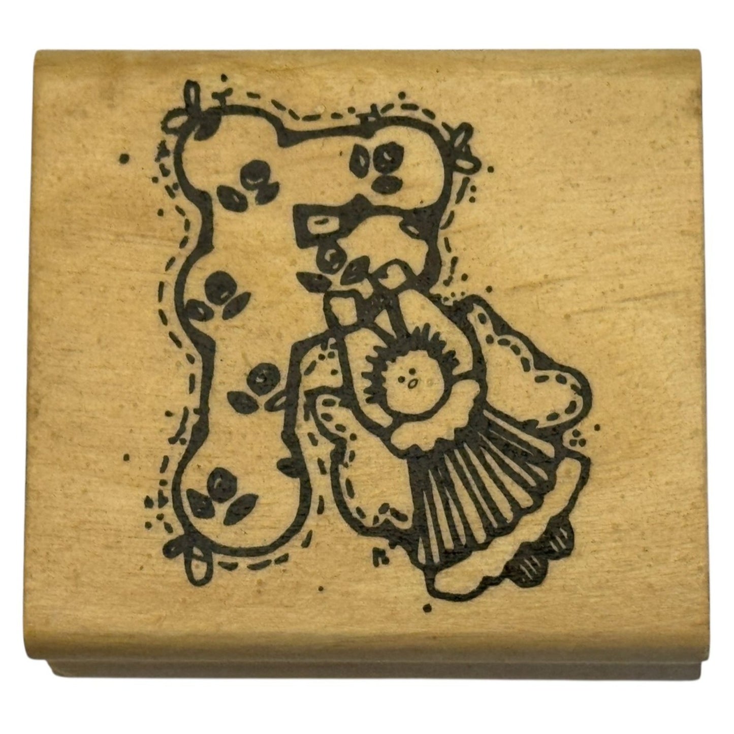 Hooks Lines and Inkers Rubber Stamp Alphabet Letter F Country Angel Card Making