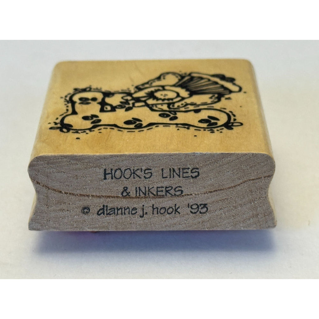 Hooks Lines and Inkers Rubber Stamp Alphabet Letter F Country Angel Card Making