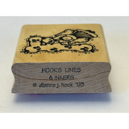Hooks Lines and Inkers Rubber Stamp Alphabet Letter F Country Angel Card Making