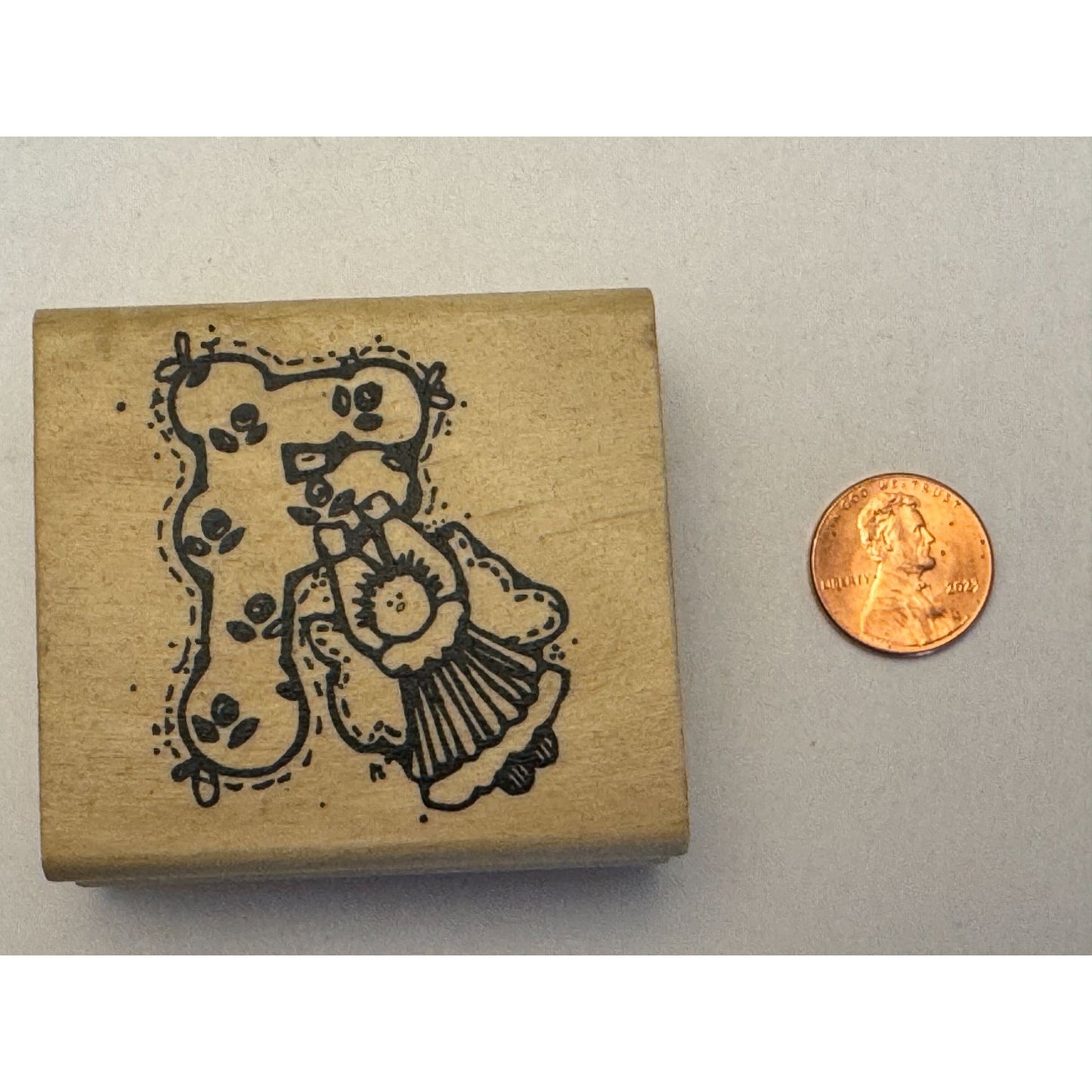Hooks Lines and Inkers Rubber Stamp Alphabet Letter F Country Angel Card Making