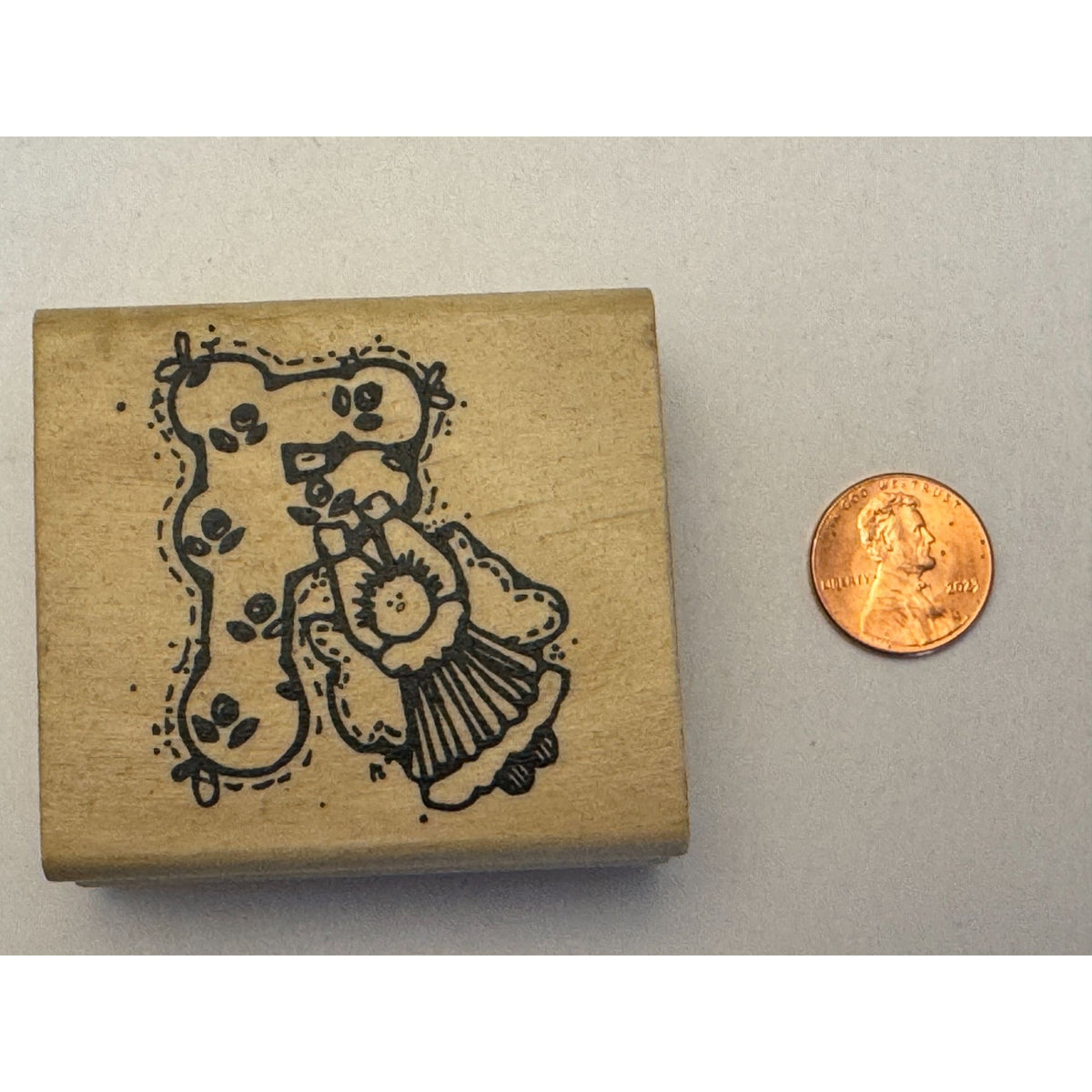 Hooks Lines and Inkers Rubber Stamp Alphabet Letter F Country Angel Card Making
