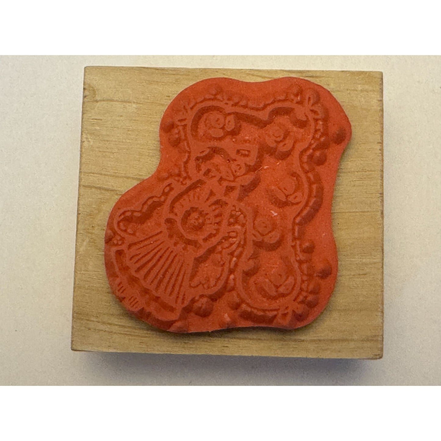 Hooks Lines and Inkers Rubber Stamp Alphabet Letter F Country Angel Card Making