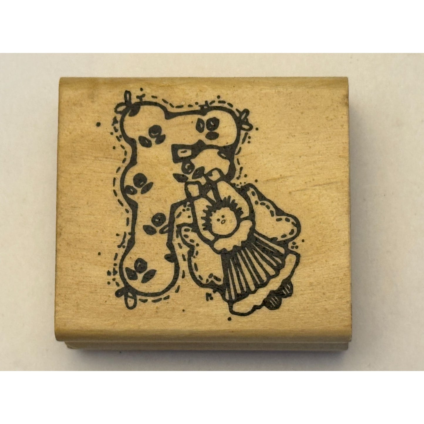 Hooks Lines and Inkers Rubber Stamp Alphabet Letter F Country Angel Card Making