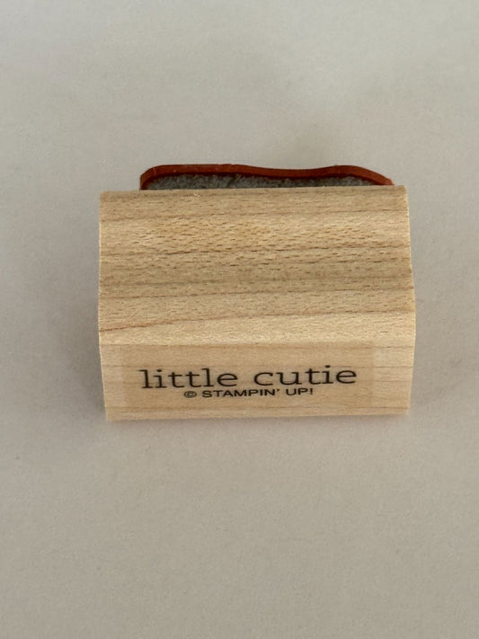 Stampin Up Rubber Stamp Little Cutie Baby Shower Cardmaking Words Sentiment Wood