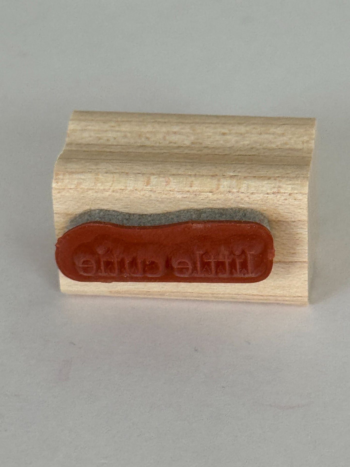 Stampin Up Rubber Stamp Little Cutie Baby Shower Cardmaking Words Sentiment Wood