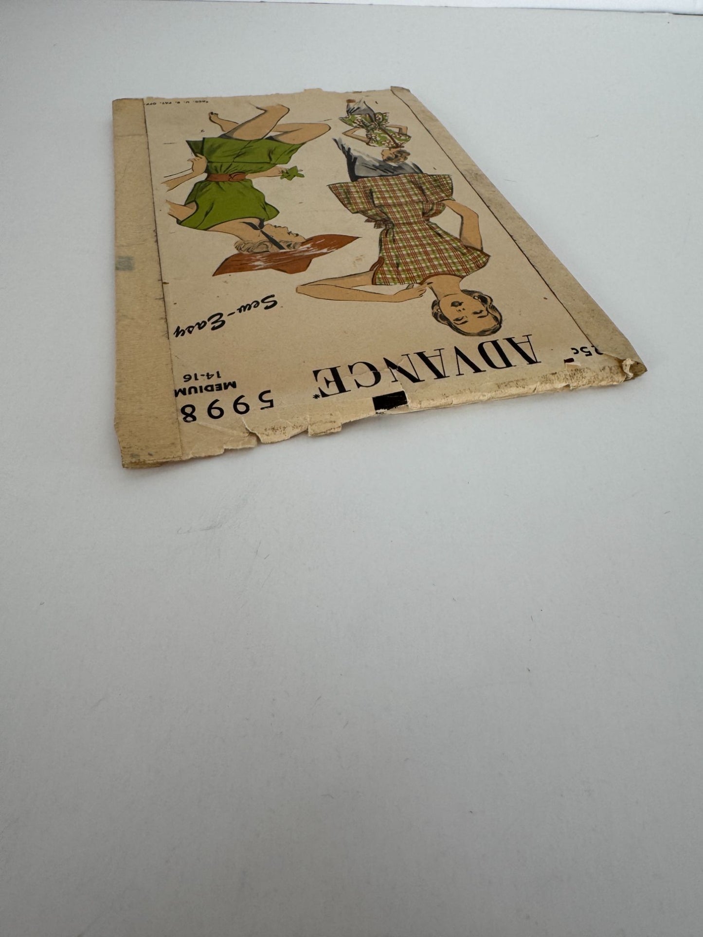 Advance Sewing Pattern 5998 Apron Poncho Medium 14-16 Vintage 1950s Easy