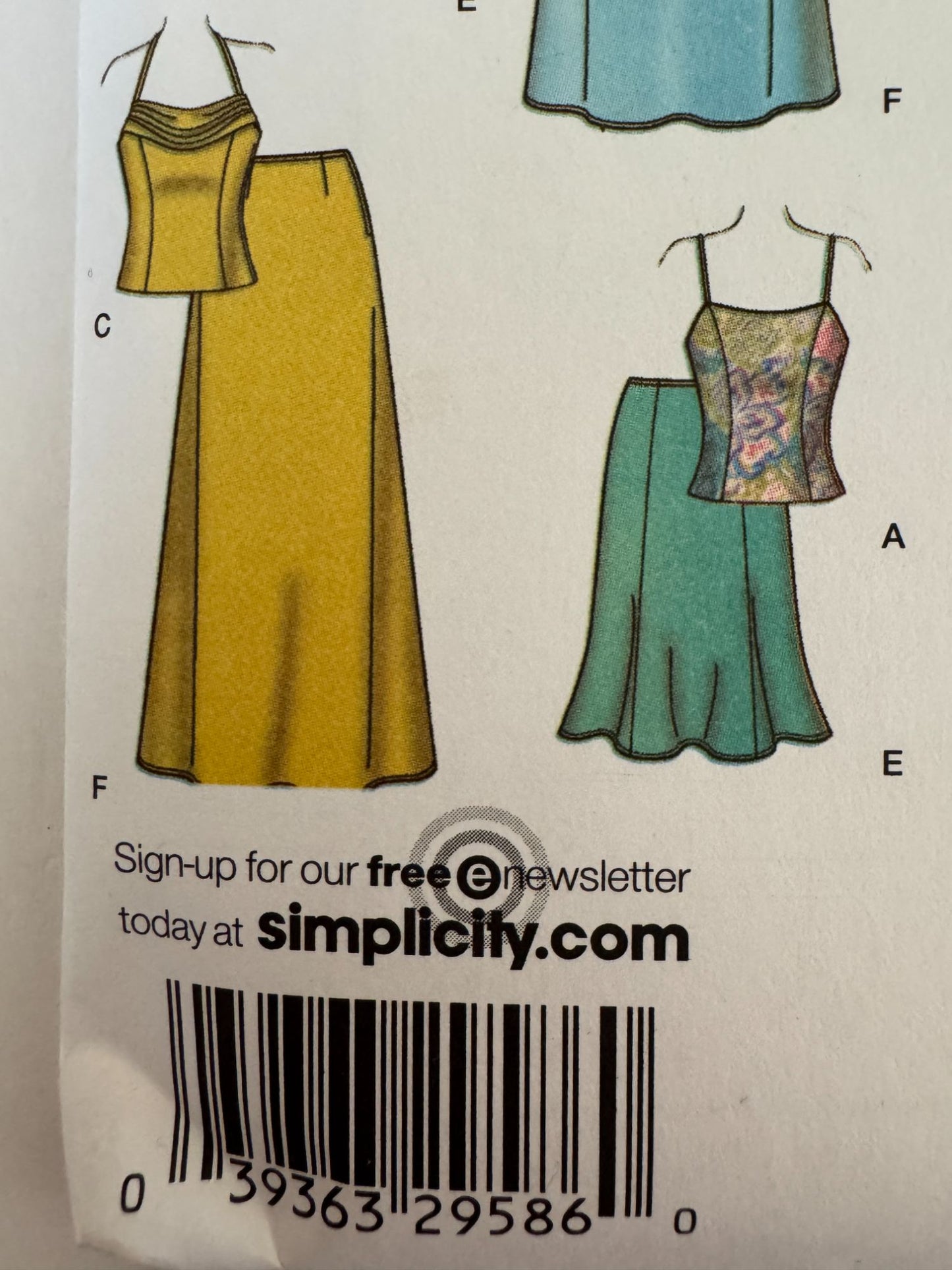 Simplicity Sewing Pattern 4217 Special Occasion Dress Prom Top Long Skirt 8-16