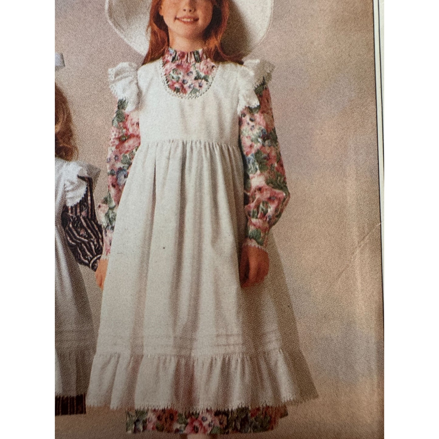 Girls and Matching Doll Dress Sewing Pattern Butterick 5077 Holly Hobbie Prairie Pinafore 7-10