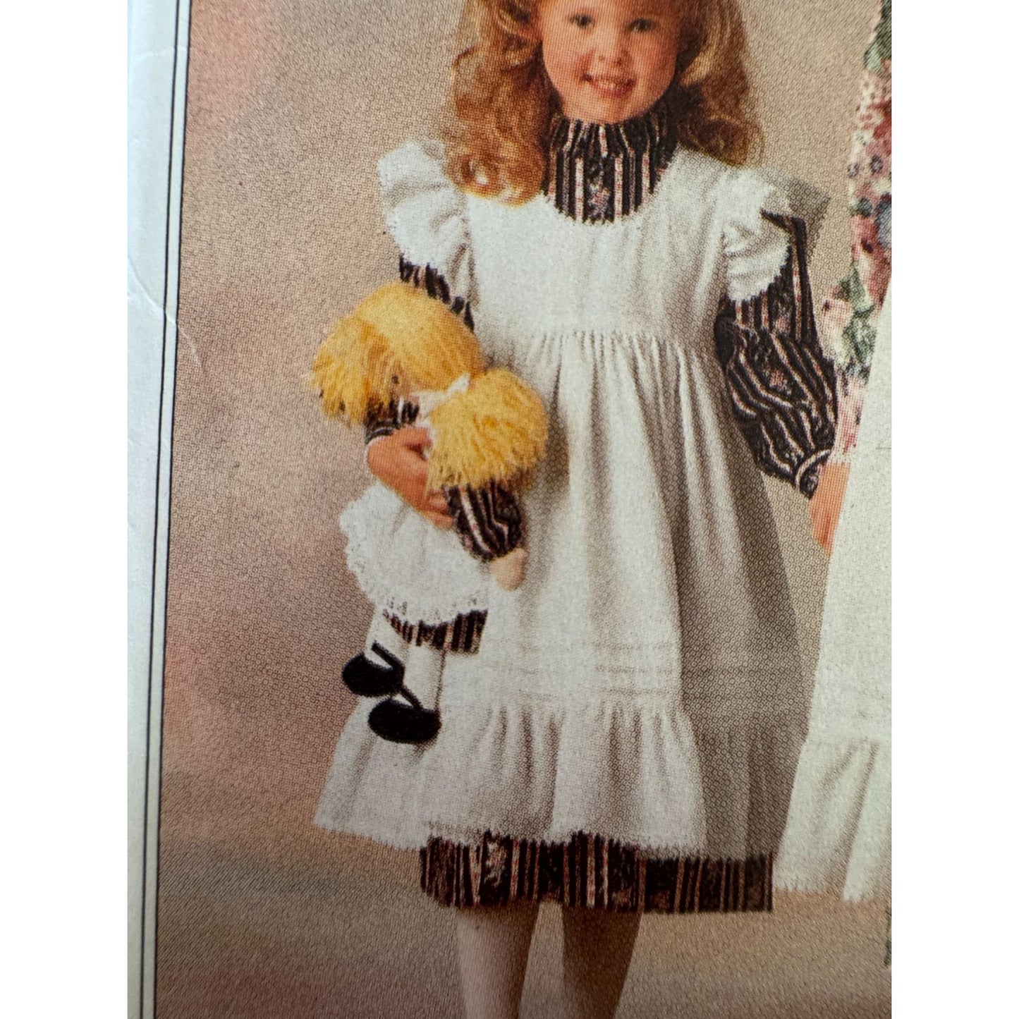 Girls and Matching Doll Dress Sewing Pattern Butterick 5077 Holly Hobbie Prairie Pinafore 7-10