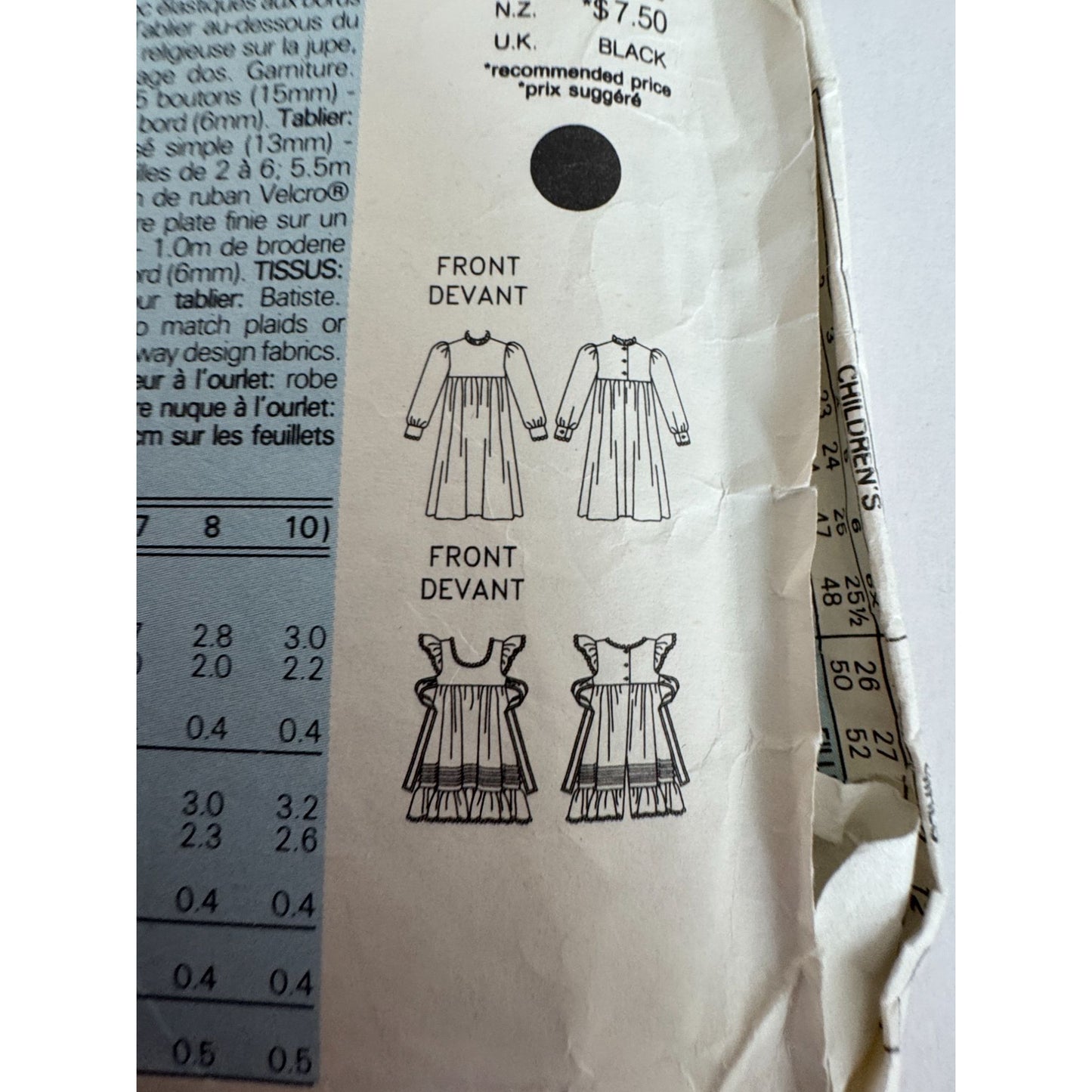 Girls and Matching Doll Dress Sewing Pattern Butterick 5077 Holly Hobbie Prairie Pinafore 7-10