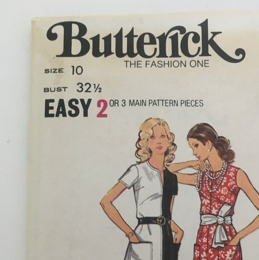 Butterick Sewing Pattern 6693 A-Line Dress 70s Vintage Maxi Midi Size 10 Uncut Boho