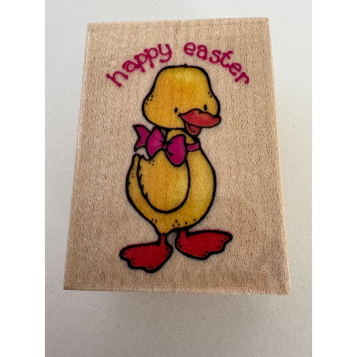 Embossing Arts Rubber Stamp Happy Easter Ducky Duck Bow Spring Card Making Craft