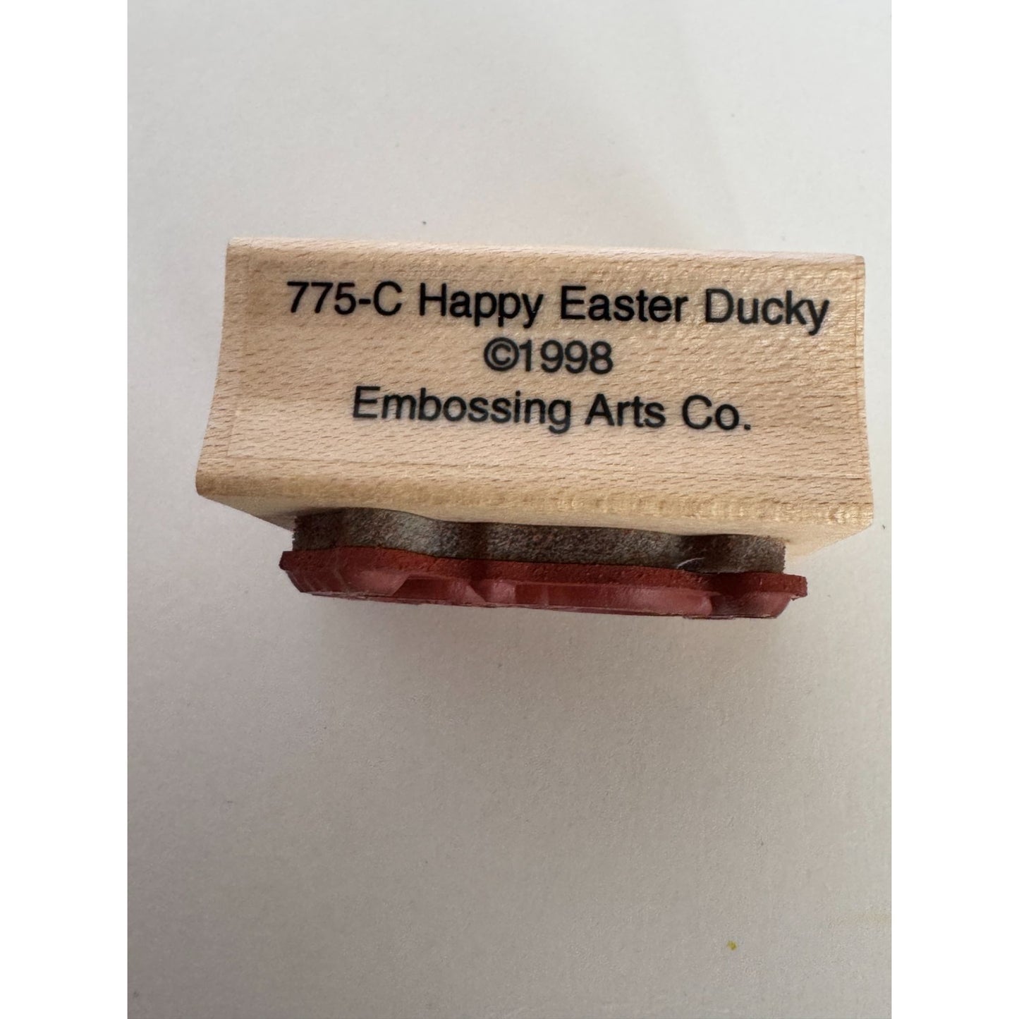 Embossing Arts Rubber Stamp Happy Easter Ducky Duck Bow Spring Card Making Craft