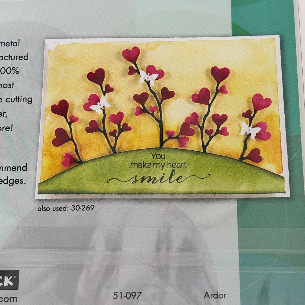 Penny Black Creative Dies Ardor Thin Metal Die Heart Branch Cardmaking Love Mothers Day