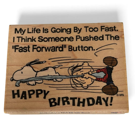 Stampabilities Rubber Stamp Snoopy Linus Funny Happy Birthday Card Making Words