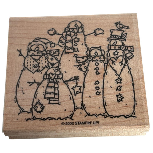 Stampin Up Rubber Stamp Country Snowman Family Christmas Card Making Holidays