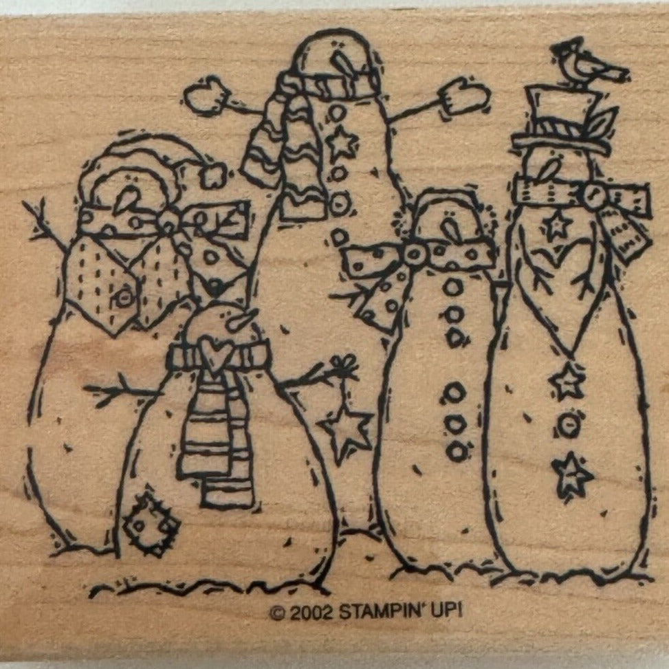 Stampin Up Rubber Stamp Country Snowman Family Christmas Card Making Holidays
