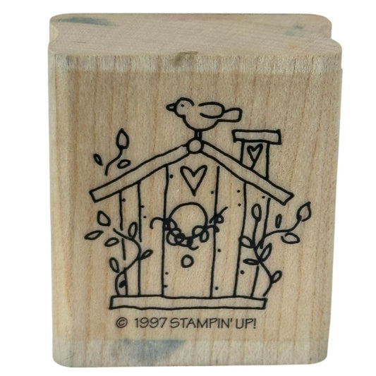 Stampin Up Rubber Stamp Birdhouse Bird House Garden Spring Heart Card Making Art
