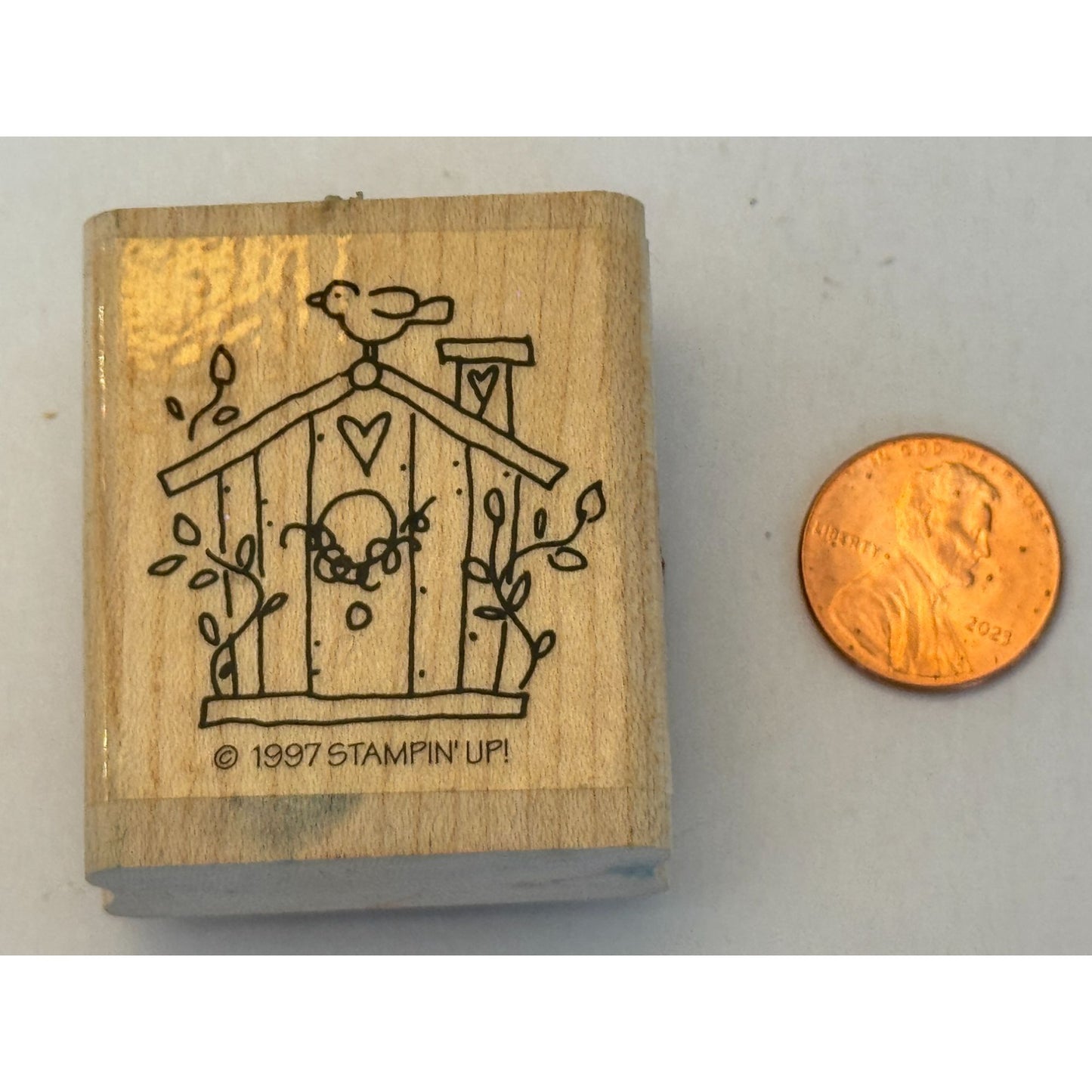 Stampin Up Rubber Stamp Birdhouse Bird House Garden Spring Heart Card Making Art