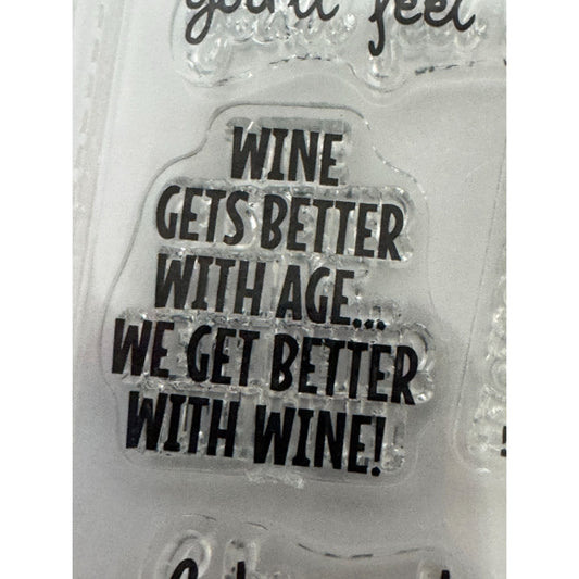 Art Impressions Clear Stamps Wine Diva Humor Funny Aging Birthday Friend Sayings Hampton Art