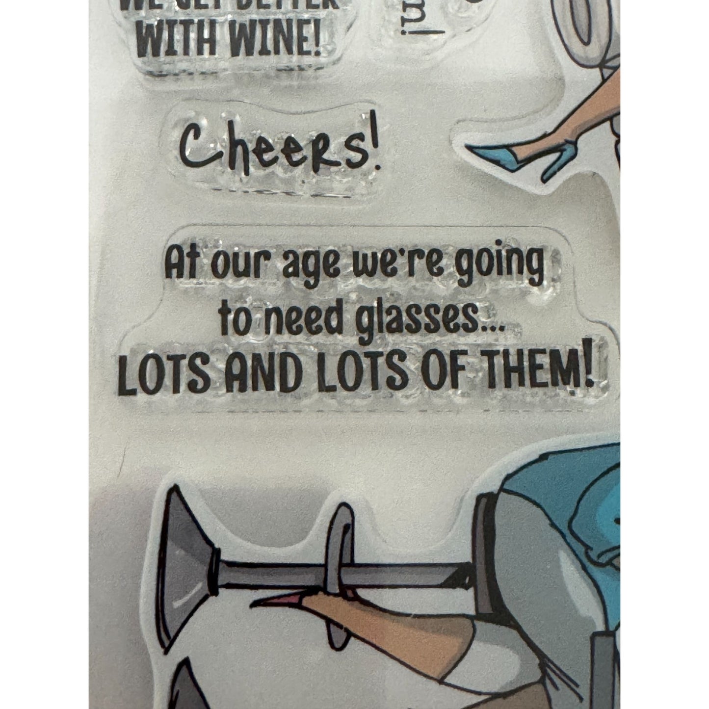 Art Impressions Clear Stamps Wine Diva Humor Funny Aging Birthday Friend Sayings Hampton Art