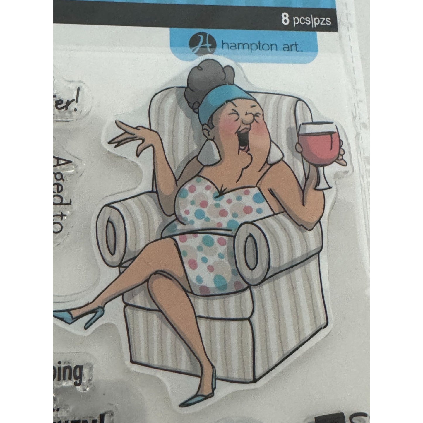 Art Impressions Clear Stamps Wine Diva Humor Funny Aging Birthday Friend Sayings Hampton Art