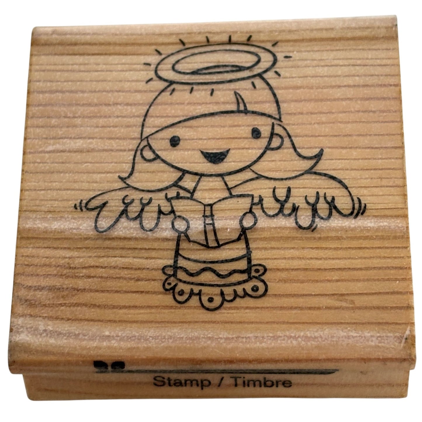 CraftSmart Rubber Stamp Angel Singing Choir Book Music Halo Christmas Holidays