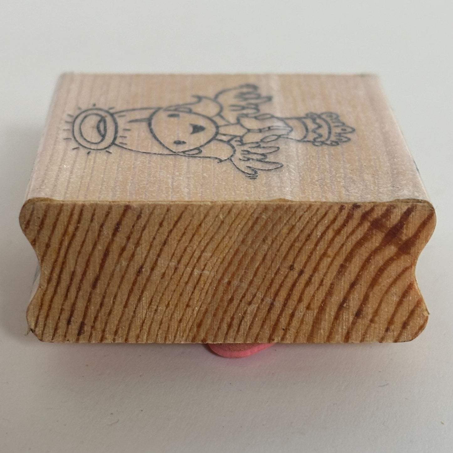 CraftSmart Rubber Stamp Angel Singing Choir Book Music Halo Christmas Holidays