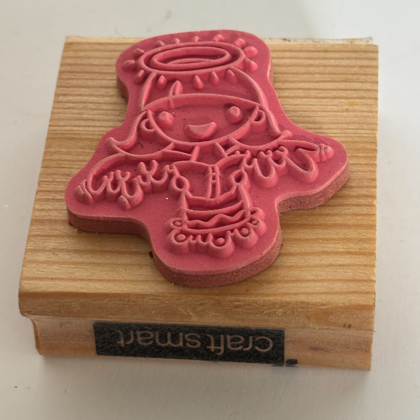 CraftSmart Rubber Stamp Angel Singing Choir Book Music Halo Christmas Holidays