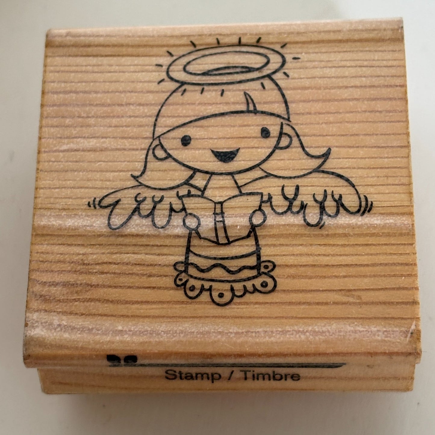 CraftSmart Rubber Stamp Angel Singing Choir Book Music Halo Christmas Holidays