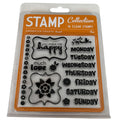 American Crafts Brand Clear Stamps Planner Days of the Week Bird Floral Border Cardmaking