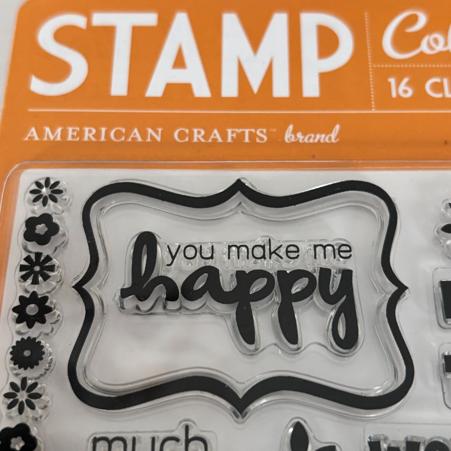American Crafts Brand Clear Stamps Planner Days of the Week Bird Floral Border Cardmaking