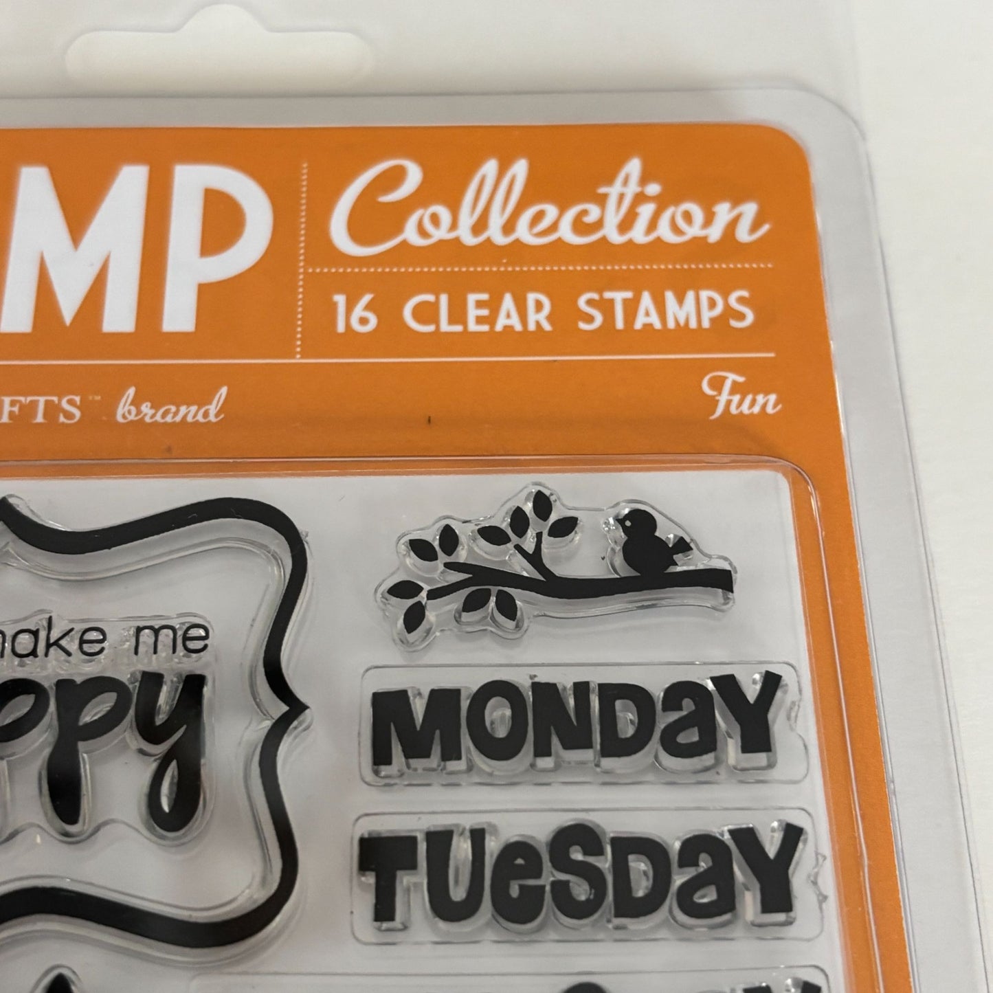 American Crafts Brand Clear Stamps Planner Days of the Week Bird Floral Border Cardmaking