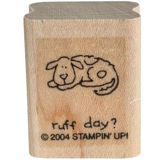 Stampin Up Rubber Stamp Ruff Day Dog Pun Rough Get Well Soon Card Making Words Animal