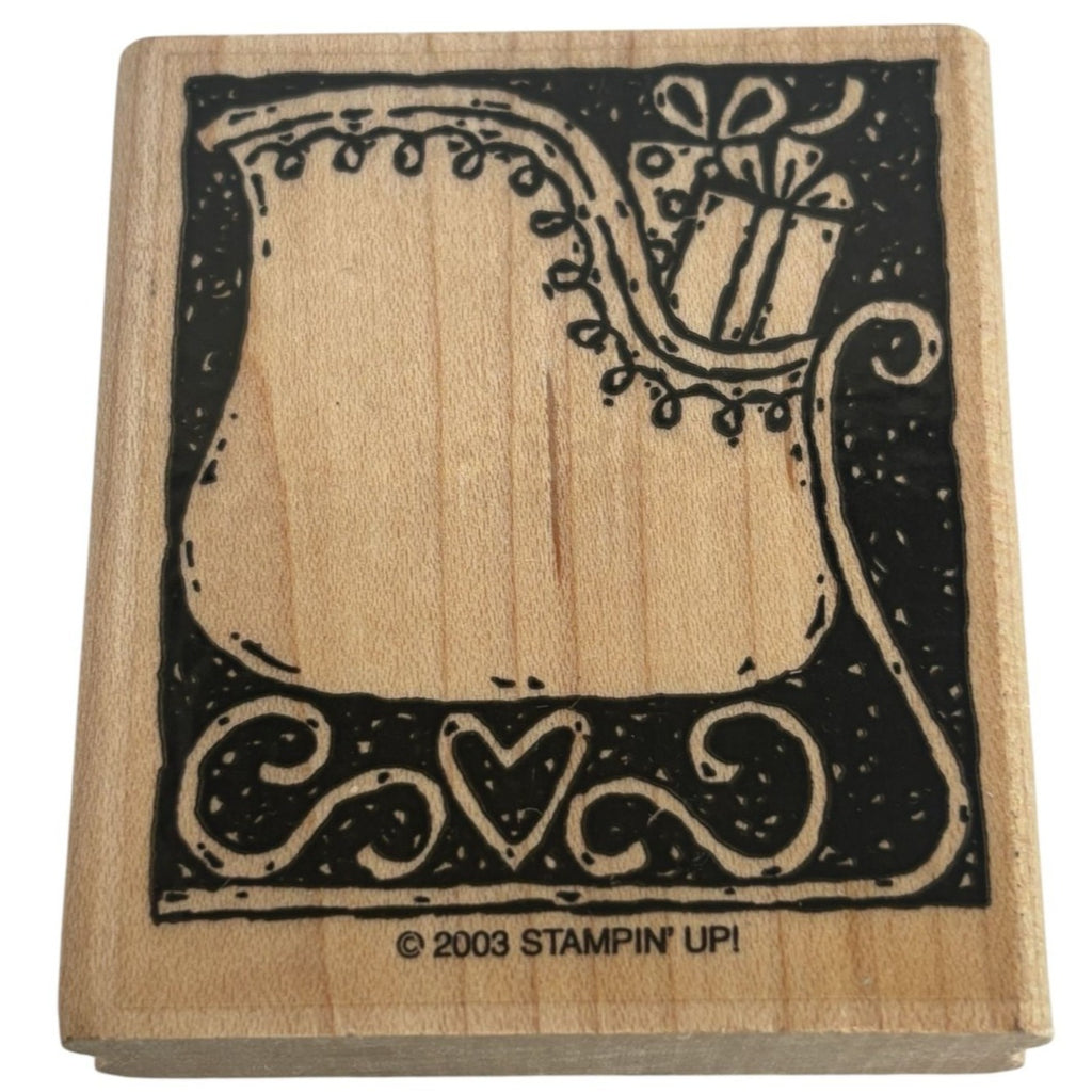 Stampin Up Rubber Stamp Santa Sleigh Christmas Card Making Holidays Gift Present