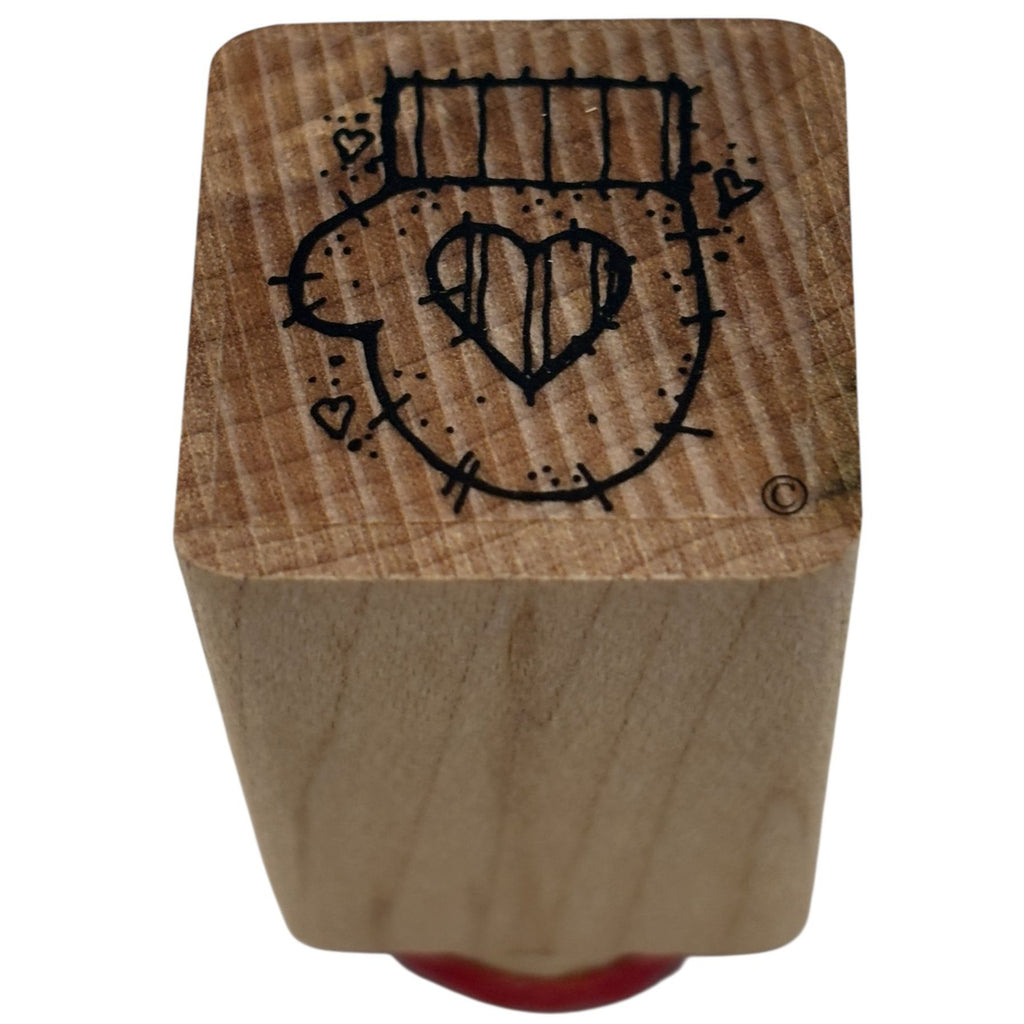 DOTS Rubber Stamp Winter Mittens Country Patches Gift Tag Card Making Heart 1"
