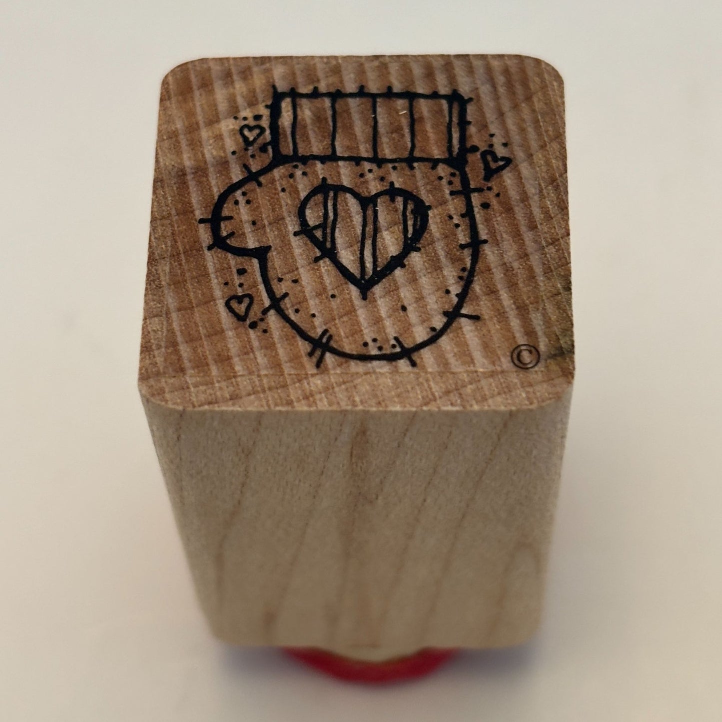 DOTS Rubber Stamp Winter Mittens Country Patches Gift Tag Card Making Heart 1"