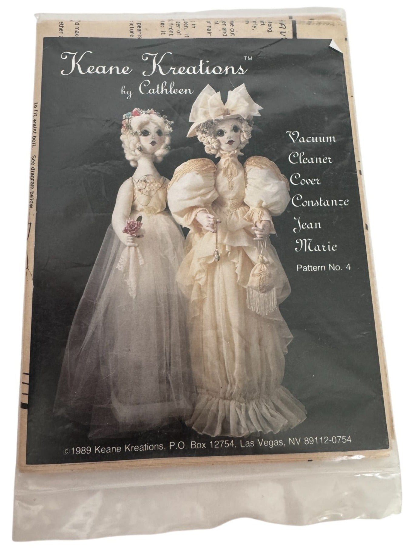 Keane Kreations Sewing Pattern Vacuum Cleaner Cover Bride Wedding Doll Vintage 4
