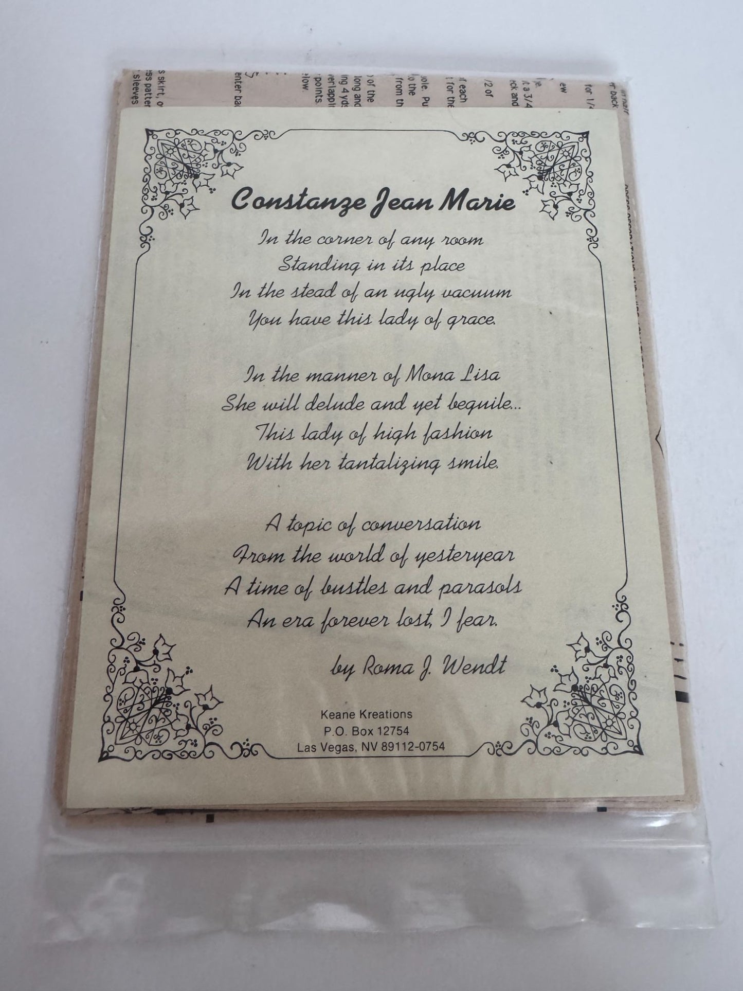 Keane Kreations Sewing Pattern Vacuum Cleaner Cover Bride Wedding Doll Vintage 4