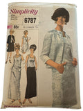 Simplicity Sewing Pattern 6787 Jacket Blouse Skirt 14 Designer Fashion 1960s UC