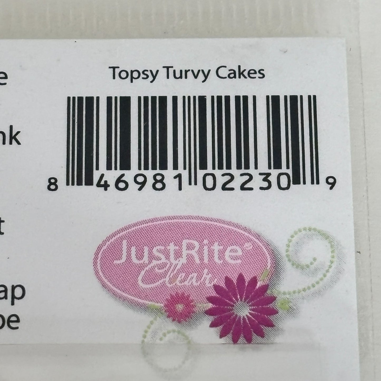 Topsy Turvy Cakes Clear Stamps Set Birthday Wishes Words JustRite Papercrafting Cardmaking Oval Cupcake