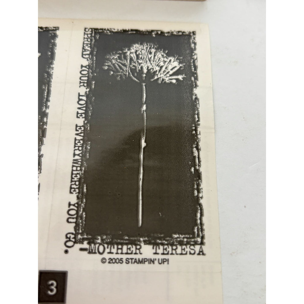 Stampin Up Rubber Stamp Reverse Prints Mother Teresa Quote Spread Love Amen Word