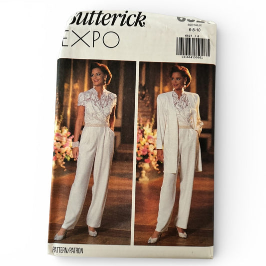 Butterick Sewing Pattern 6527 Jumpsuit Quiet Luxury Minimalist Formal Jacket Suit 6-10 Uncut