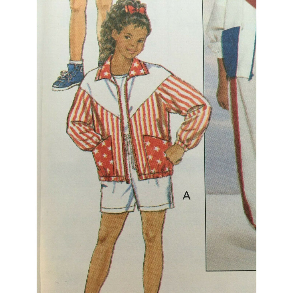 Butterick Sewing Pattern 5934 Athletic Active Kids Jacket Shorts Pants Warm Up