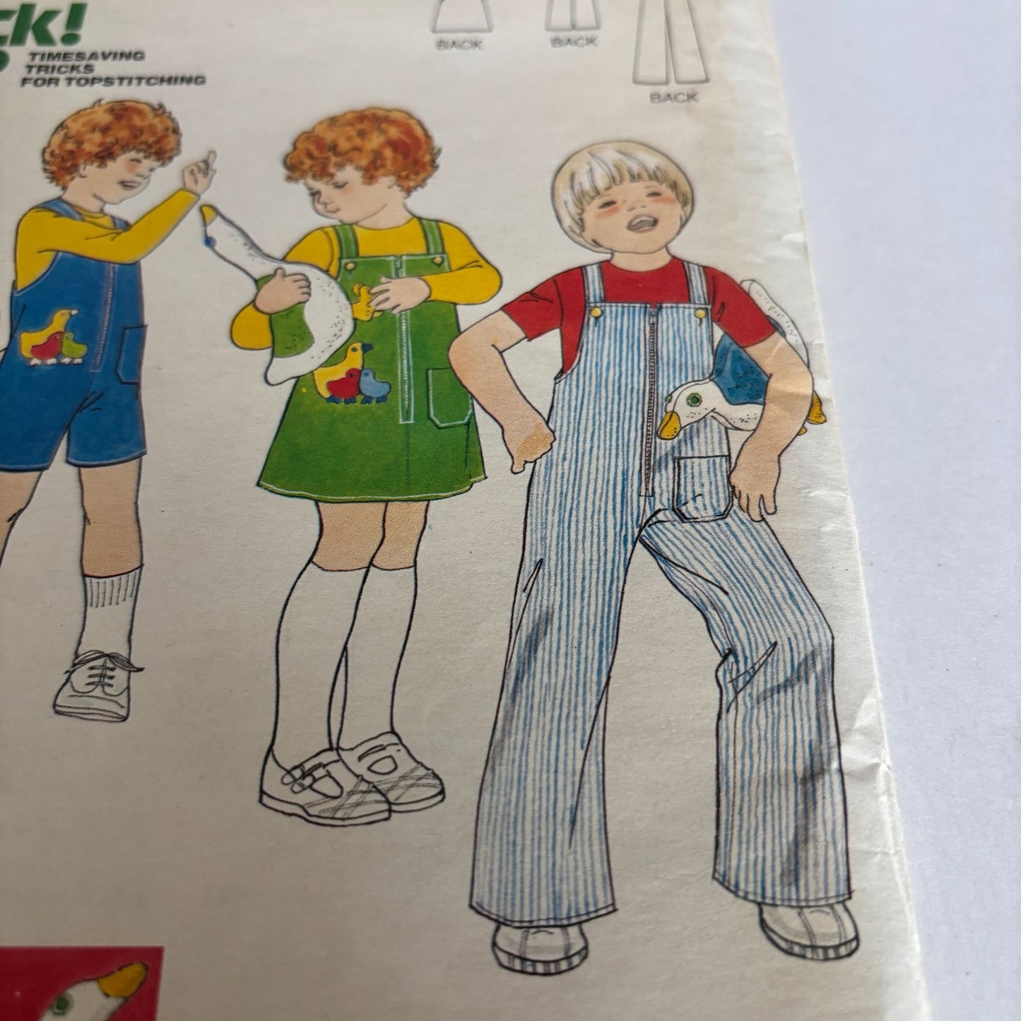 Butterick Sewing Pattern 5874 Vintage 1970s Kids Jumper Jumpsuit Outfit Size 3 Retro Uncut