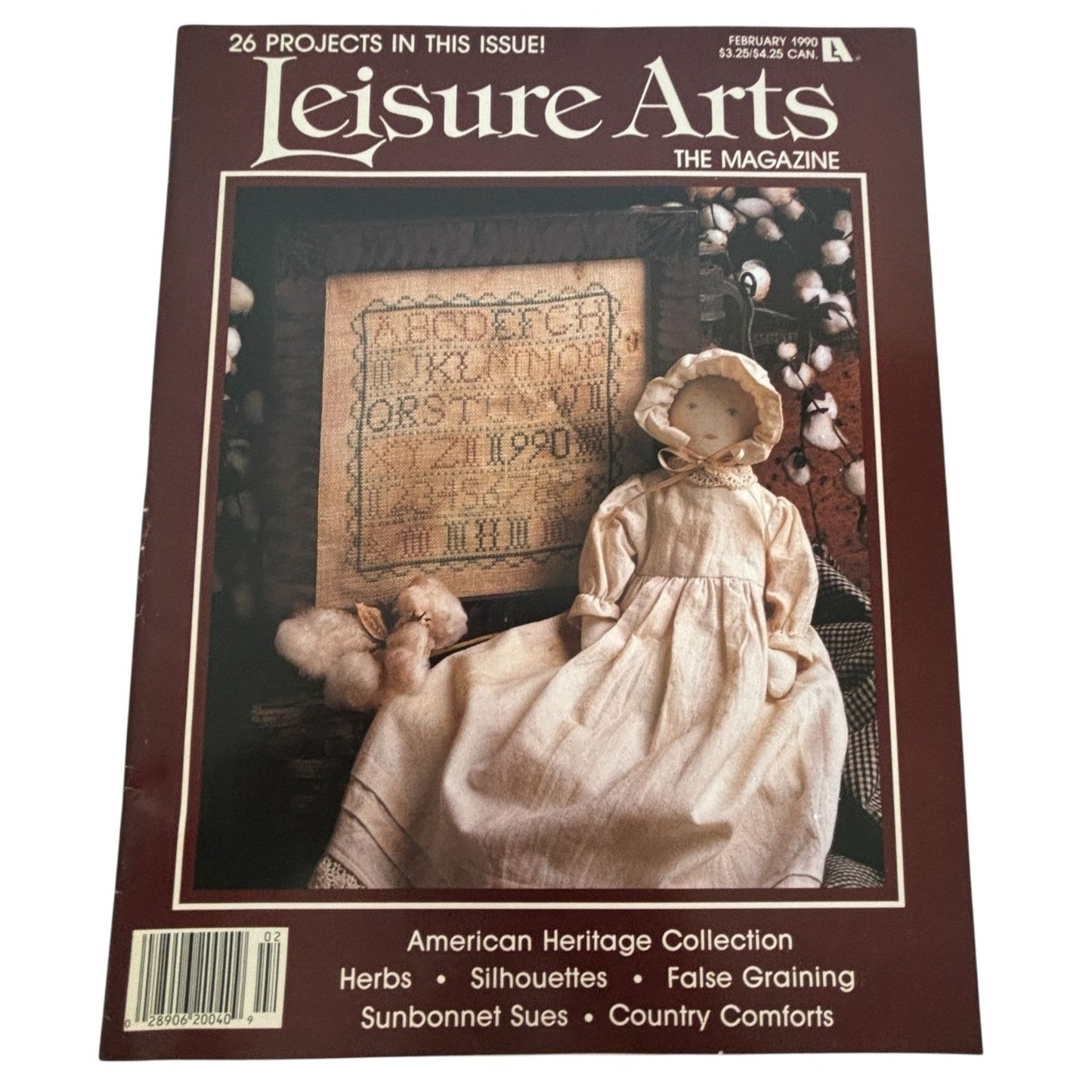Leisure Arts February 1990 Magazine Cross Stitch The Stitcher Seamstress Craft