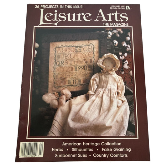 Leisure Arts February 1990 Magazine Cross Stitch The Stitcher Seamstress Craft