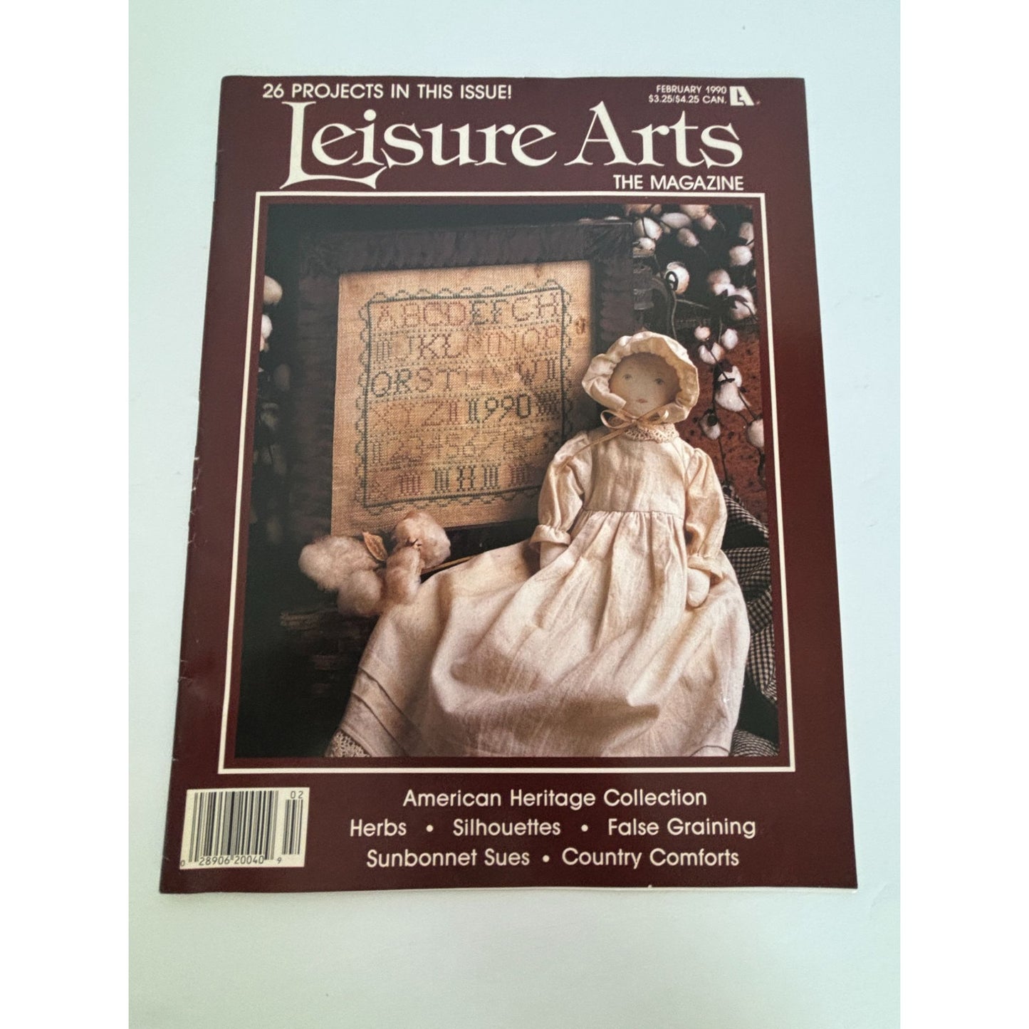 Leisure Arts February 1990 Magazine Cross Stitch The Stitcher Seamstress Craft