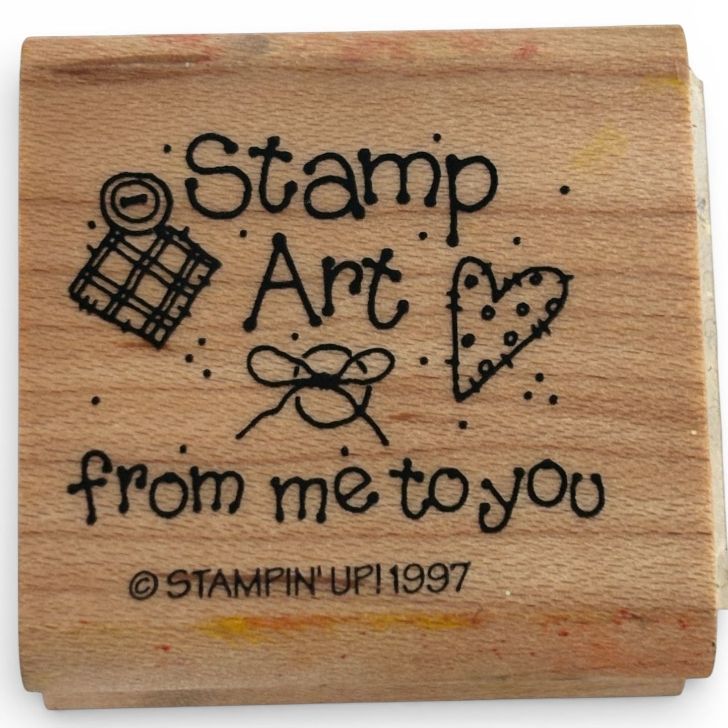Stampin Up Rubber Stamp Art From Me To You Gift Tag Card Making Scrapbook Craft Wood Mounted