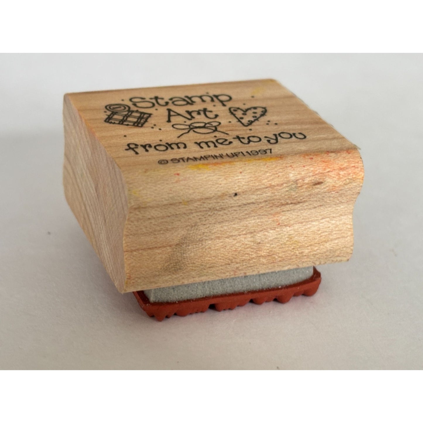 Stampin Up Rubber Stamp Art From Me To You Gift Tag Card Making Scrapbook Craft Wood Mounted
